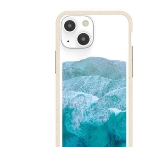 Blue wave Compostable iPhone13 mini phone case! From PELA